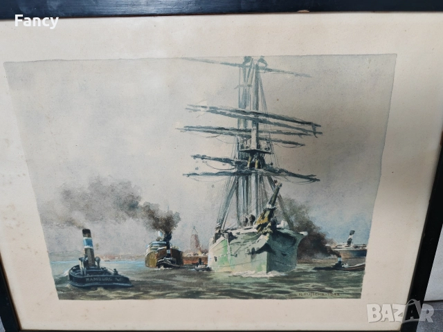 Стара картина R. Putsche 1945 г, снимка 4 - Антикварни и старинни предмети - 52696675