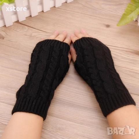 Дамски плетени вълнени ръкавици без пръсти, снимка 8 - Ръкавици - 52796217