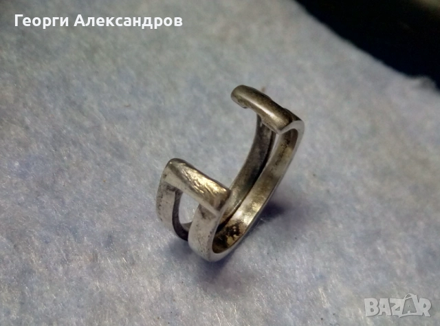 Шармантен СРЕБЪРЕН ПРЪСТЕН Подходящ и За ПРЪСТ на КРАК Оксидирано СРЕБРО 925 Ажурна ръчна изработка, снимка 3 - Антикварни и старинни предмети - 52776023
