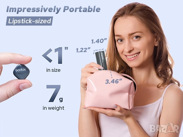 Godox Cube-SC Kit2 2.4GHz безжична микрофонна система, черен , снимка 11 - Чанти, стативи, аксесоари - 52226019