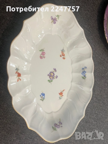 Овално плато порцелан Meissen, снимка 2 - Антикварни и старинни предмети - 51522467