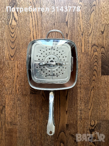 Дълбок тиган с незалепващо покритие, Copper Chef Pan, 6 в 1, снимка 2 - Съдове за готвене - 54113646