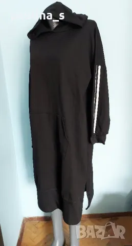 Ватирана рокля тип хууди с качулка / голям размер , снимка 3 - Рокли - 44792716