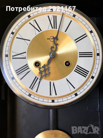 Механичен стенен часовник с махало Metron, снимка 5 - Антикварни и старинни предмети - 46256987