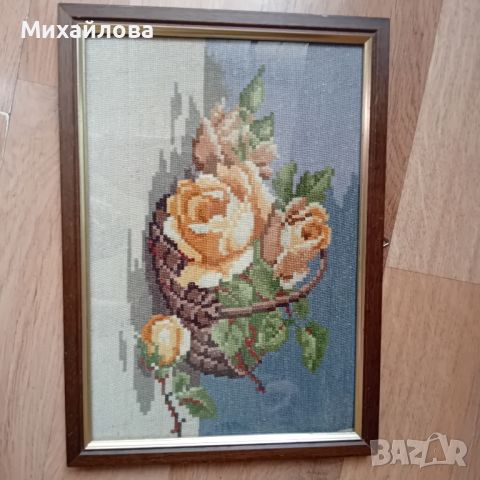 Гоблен "Жълти рози", снимка 5 - Гоблени - 45142959