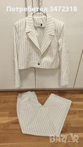 Бял костюм 40 размер, снимка 4 - Костюми - 54005218