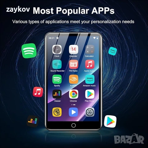 MP3 плейърът ZAQE интегрира Bluetooth и WiFi, снимка 2 - Друга електроника - 53889724