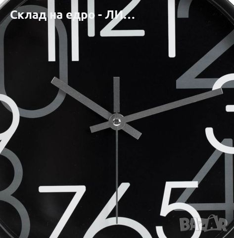 Стенен часовник Liberta, Матов, Черен, 30 см, снимка 4 - Стенни часовници - 45702090