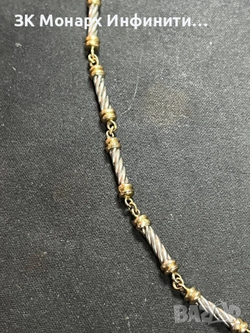 Сребърен ланец/счупена закопчалка/, снимка 2 - Колиета, медальони, синджири - 53385285