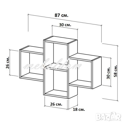 Етажерка за стена с плавни врата(код-0345), снимка 5 - Етажерки - 40887731