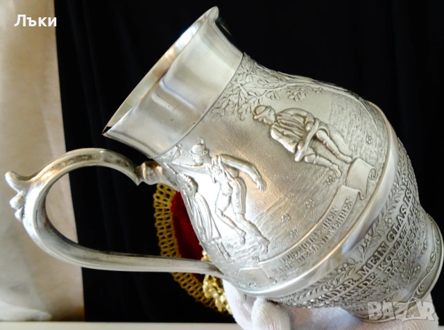 Калаена кана за вино,релефни картини,сертификат. , снимка 8 - Антикварни и старинни предмети - 53660746