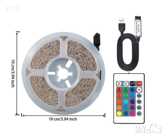 10M USB  LED лента RGB Дистанционно управление  Гъвкава Диодна лента за  осветление, снимка 6 - Лед осветление - 45049124