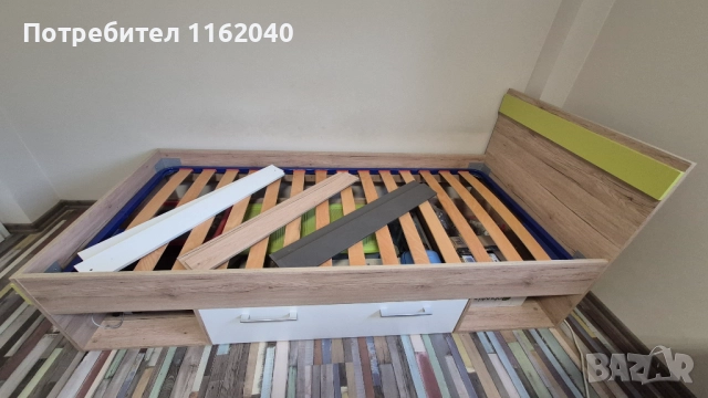 Секция, единично легло 90/200 и скрин за детска стая, снимка 6 - Мебели за детската стая - 52021029