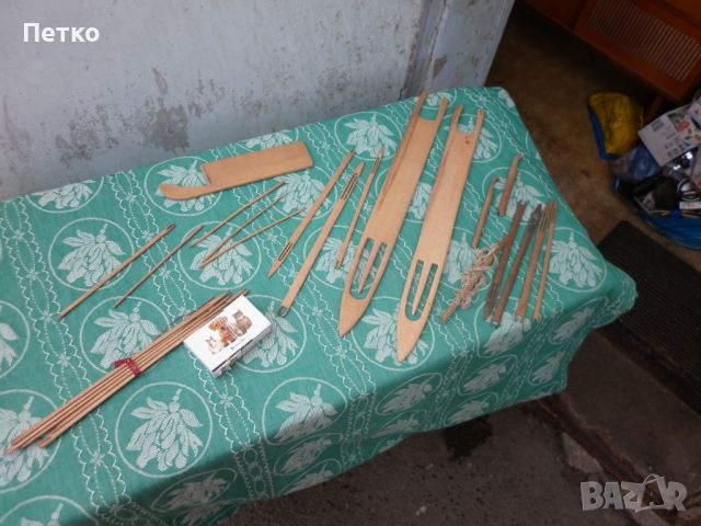 Стари  дървени инструменти за плетене комплект, снимка 2 - Антикварни и старинни предмети - 46469430