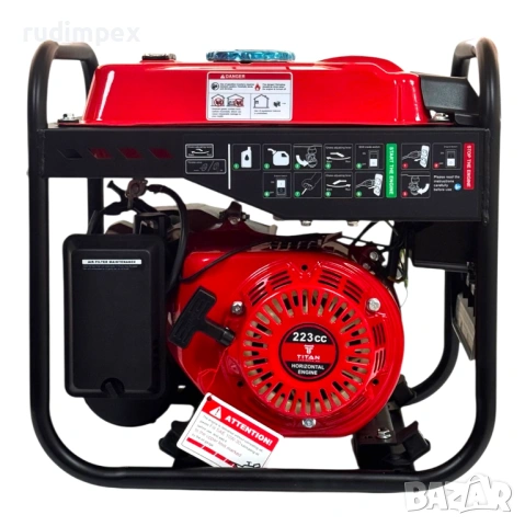Инверторен бензинов генератор TITAN PT-3500E, 3.5 kW, снимка 2 - Други машини и части - 53269899