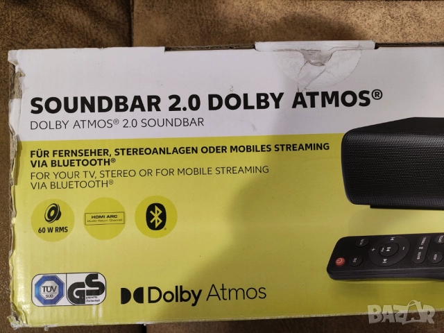 SwitchOn саундбар/soundbar, 2,0 ch, Dolby Atmos,60 W, HDMI-ARC, снимка 5 - Аудиосистеми - 52621911