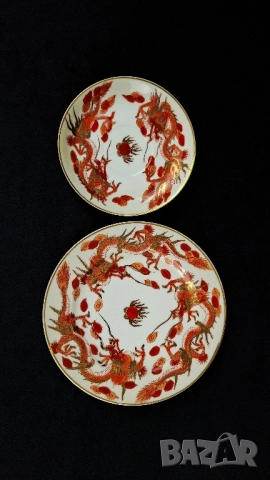 Японски чаен сервиз с дракони - за 6 човека, снимка 3 - Сервизи - 52416771