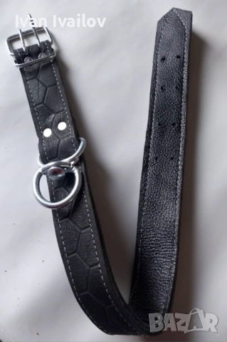 Професионален двоен нашийник (5 см) – Двойно шит, с върток и двойна катарама – 80 см, снимка 3 - За кучета - 54138387