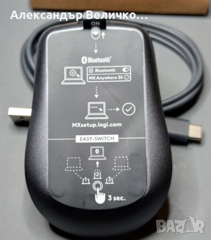 Мишка Logitech - MX Anywhere 3S, безжична, цвят graphite, снимка 5 - Клавиатури и мишки - 53169976