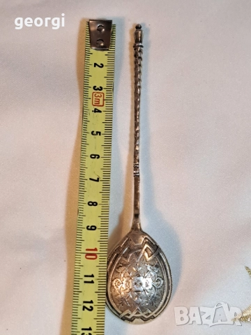 гравирана сребърна лъжичка Царска Русия , снимка 8 - Антикварни и старинни предмети - 52531376