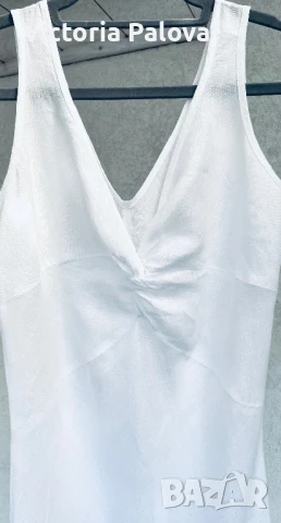 Елегантна бяла рокля лен 100% Италия, снимка 2 - Рокли - 51270881