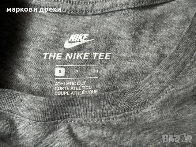 Nike Men's Sportswear Air Logo T-Shirt Dark Grey Heather/Blue S, снимка 6 - Тениски - 53062232