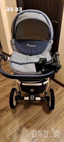 Комбинирана детска количка с всички екстри 3в1-дъждобран,човалчета,комарник,чанта..., снимка 8 - Детски колички - 53602340