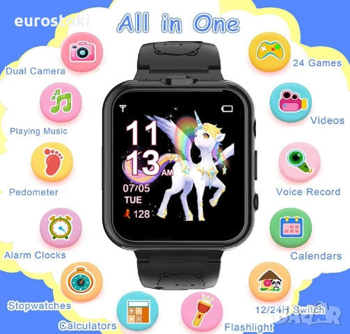 Детски смарт часовник YEDASAH, 24 игри, аларма, музикален плейър, калкулатор, крачкомер, фенерче, снимка 3 - Смарт гривни - 53156037