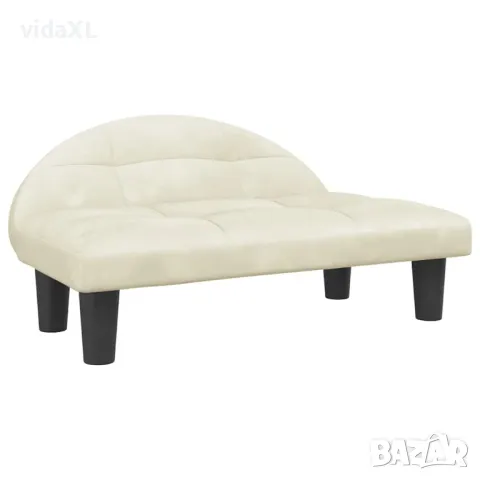 vidaXL Кучешко легло, кремаво, 70x52x30 см кадифе(SKU:171944), снимка 1 - За кучета - 49563005