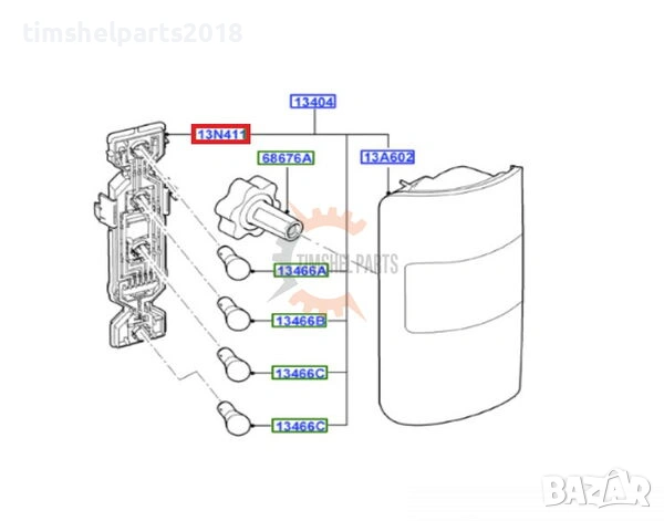 Платка стоп за Ford Transit Connect MK1 2002-2009 Лява = Дясна страна, снимка 3 - Части - 53081936