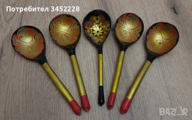 сувенири дървени хохлома Русия за ценители 5 броя , снимка 1