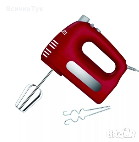 ✨Ръчен миксер Oliver Voltz Daisy OV51110W, 500W, 6 степени, Турбо функция, Червен