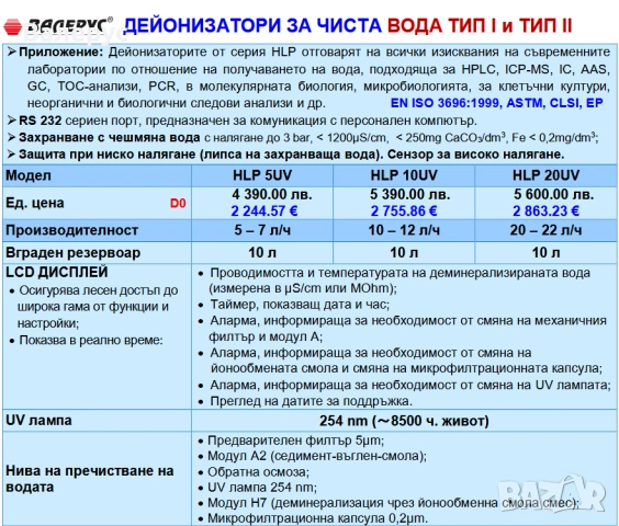 Дейонизатори за промишлени и лабораторни цели, снимка 6 - Медицинска апаратура - 30827125