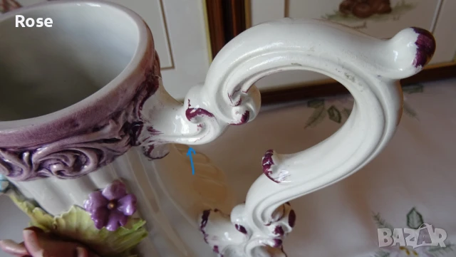 Ваза стил Capo di Monte с капак, снимка 10 - Вази - 50868381