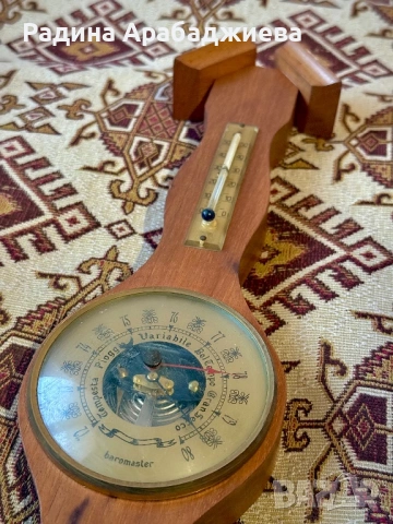Ретро метеорологична станция Baromaster – Барометър и Термометър (Масивно дърво), снимка 2 - Антикварни и старинни предмети - 53774188