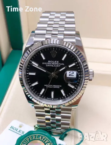 Rolex Datejust 36mm Steel Olive Green Palm Motif Automatic Дамски Различни Варианти, снимка 14 - Дамски - 48183154