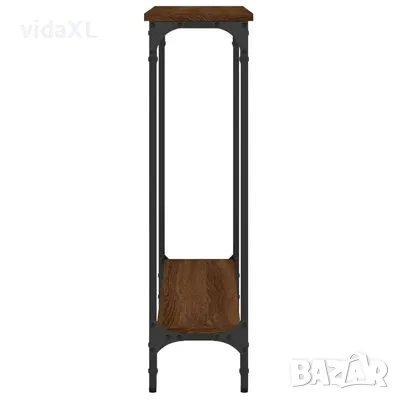 vidaXL Конзолна маса, кафяв дъб, 75x22,5x75 см, инженерно дърво(SKU:834024), снимка 4 - Маси - 49207755