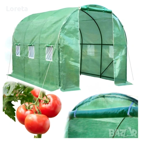 Резервно покривало за оранжерия 3x2x2м – Армирано UV , с цип и прозорци (без рамка), снимка 10 - Оранжерии - 53378976