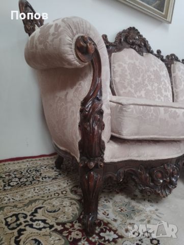 Италианска барокова гарнитура, снимка 9 - Дивани и мека мебел - 45373658