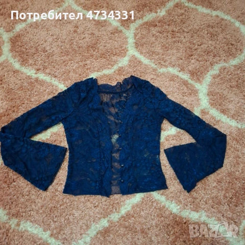 Болеро синъо от дантела, снимка 4 - Корсети, бюстиета, топове - 53851134