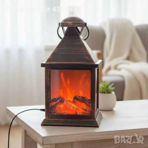 LED Камина-фенер с ефект на тлеещи въглени, снимка 2 - Лед осветление - 52631664
