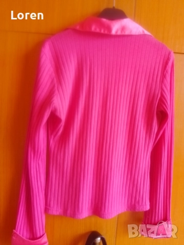 Розова ризка тип блузка, снимка 6 - Блузи с дълъг ръкав и пуловери - 52042244