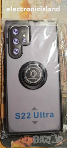 Калъф за телефон със скоба за Samsung Galaxy S22 Ultra, магнитен, черен, снимка 6 - Калъфи, кейсове - 50648454