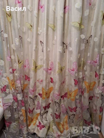 Плътна завеса с тънка декорация 3.45 на 2.47 см