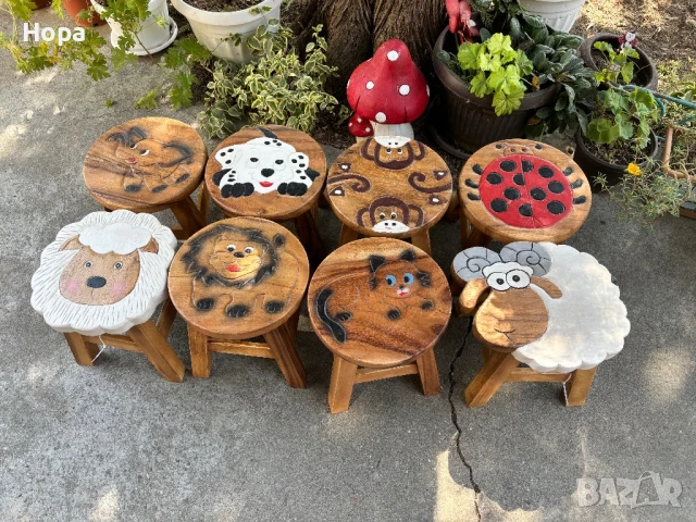 Столче /Табуретка от тиково дърво, снимка 2 - Декорация за дома - 40635580