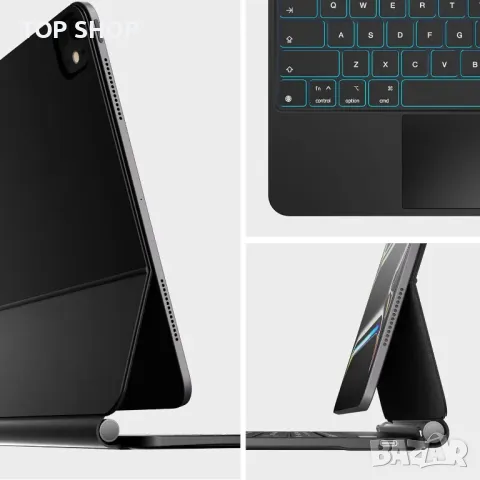 Калъф с клавиатура HOUCC за iPad Pro 2024 13 инча M4, тракпад, 7-цветна подсветка, черен, снимка 9 - Калъфи, кейсове - 49819933
