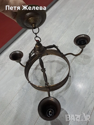 Стари месингови полилей, снимка 11 - Антикварни и старинни предмети - 53326013