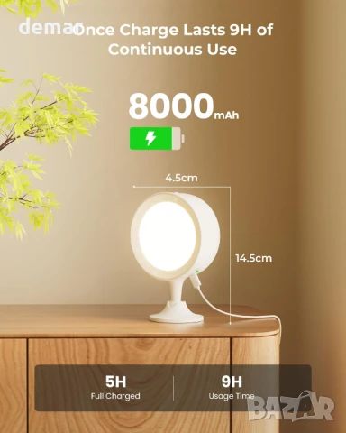 FULEN LED стенна лампа, пакет от 2 броя, 18 цвята, 4 нива на яркост, 8000mAh, дистанционно, снимка 2 - Лед осветление - 50470731