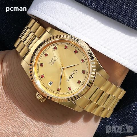 Cadisen Gold C8223 Луксозен мъжки автоматичен механичен часовник с метална верижка, снимка 1 - Мъжки - 45991680