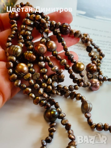много ДЪЛГО ретро колие / наниз от  истински барокови перли, снимка 6 - Колиета, медальони, синджири - 53269828